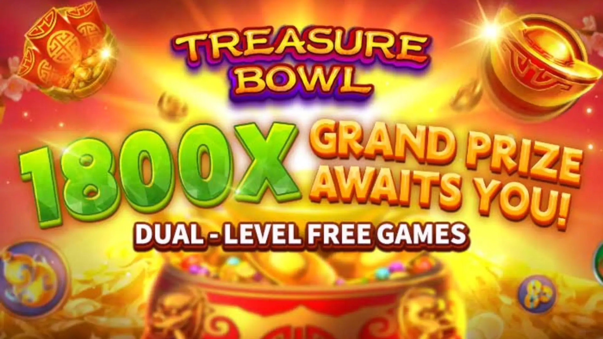 Multiplicadores Treasure Bowl 777g - 7777x Máximo com Tigela Dourada